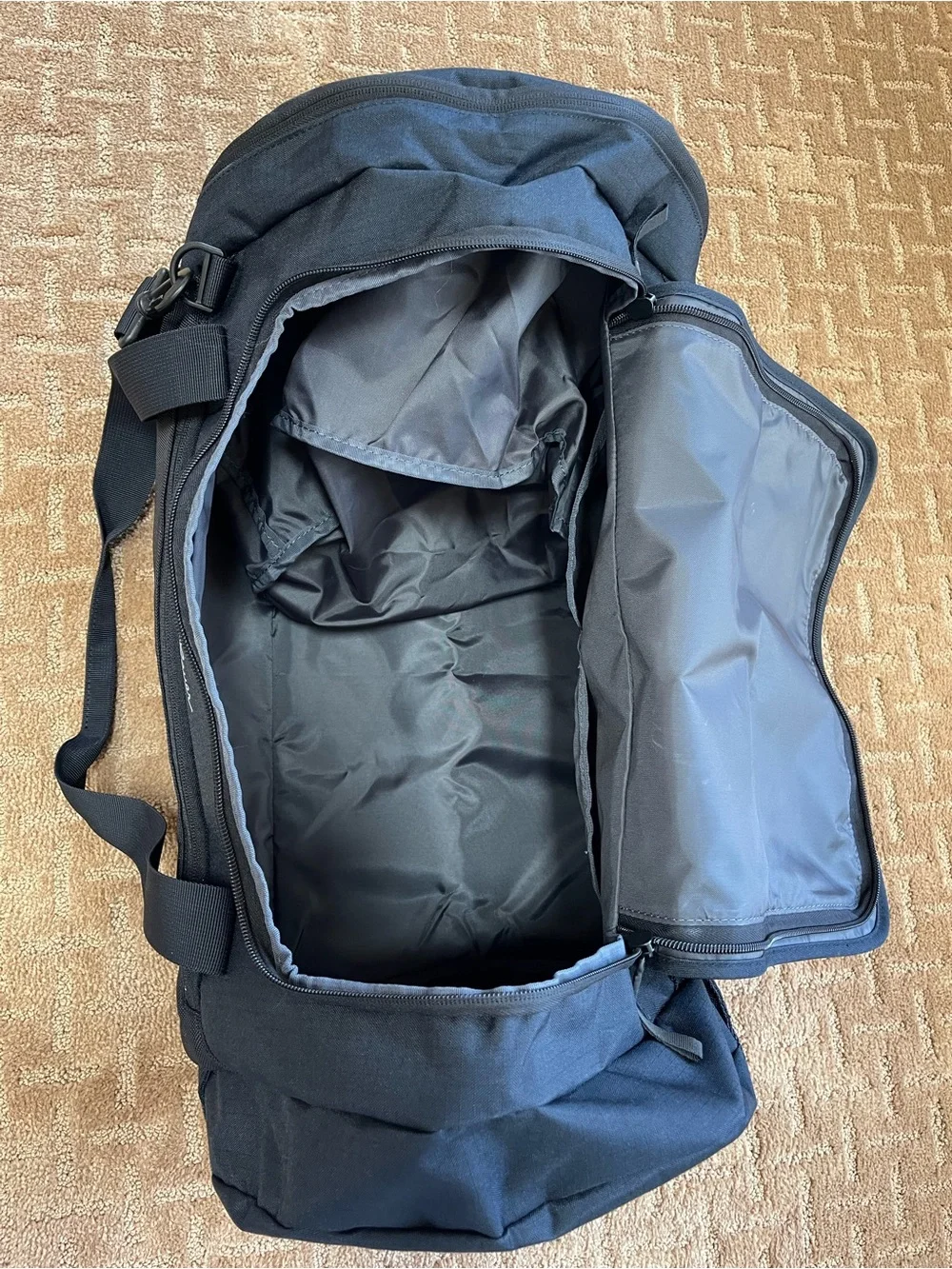 Eddie Bauer Black Duffel Bag with MyNavCare Embroidery